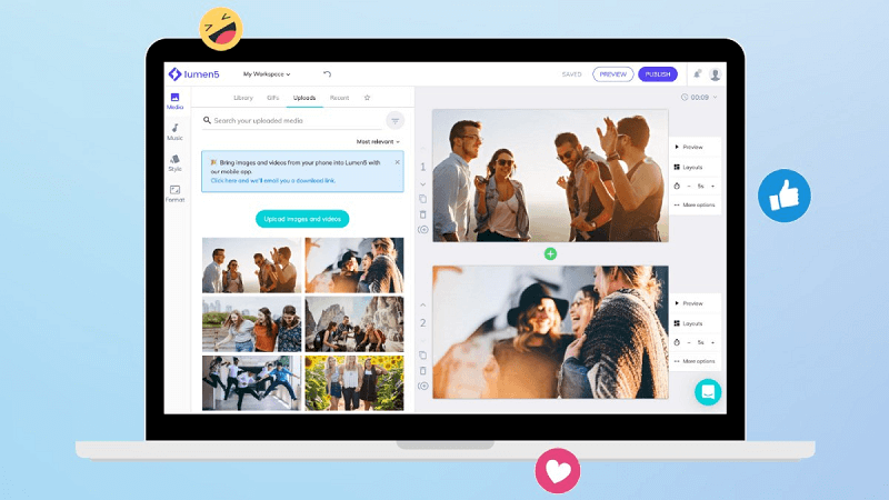 Tạo video bằng AI với Lumen5.com